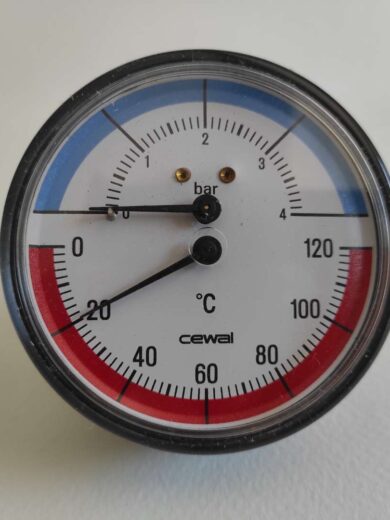 Hő- és nyomásmérő 120˚C/4bar